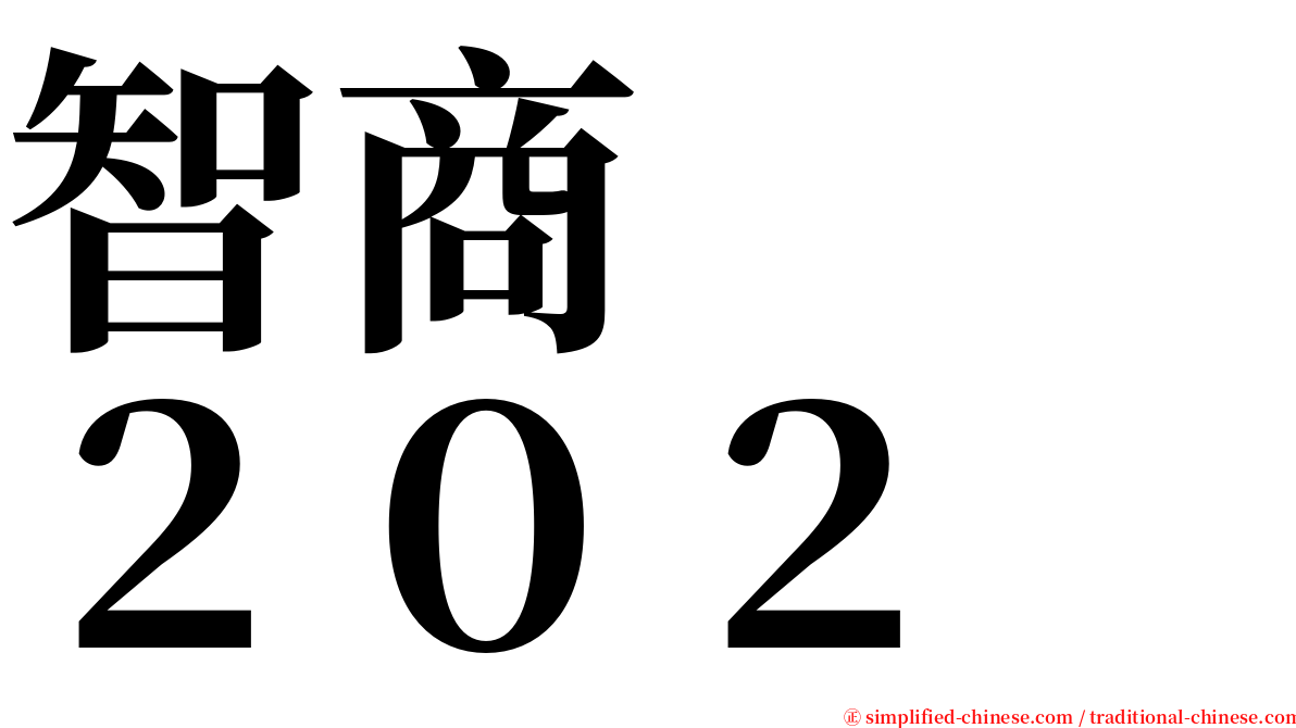 智商　　２０２ serif font